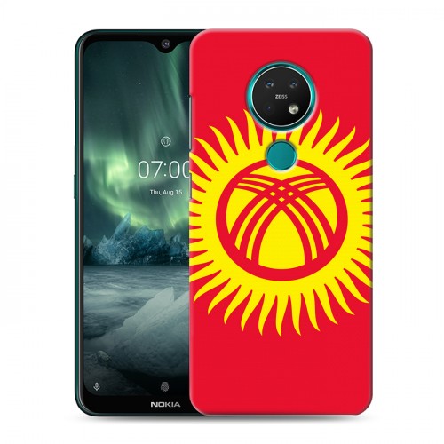 Дизайнерский силиконовый с усиленными углами чехол для Nokia 7.2 флаг Киргизии
