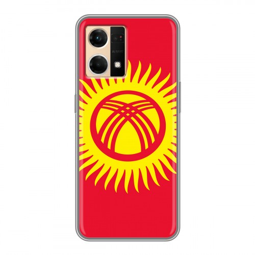 Дизайнерский пластиковый чехол для OPPO Reno7 флаг Киргизии