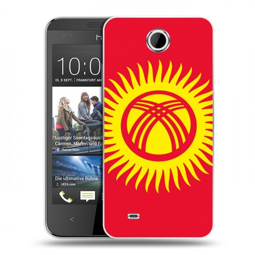 Дизайнерский пластиковый чехол для HTC Desire 300 флаг Киргизии
