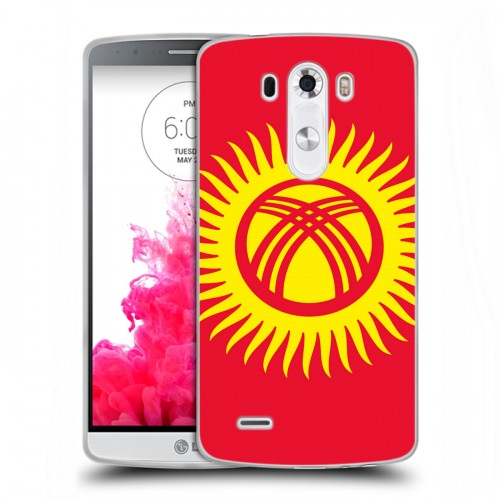 Дизайнерский пластиковый чехол для LG G3 (Dual-LTE) флаг Киргизии
