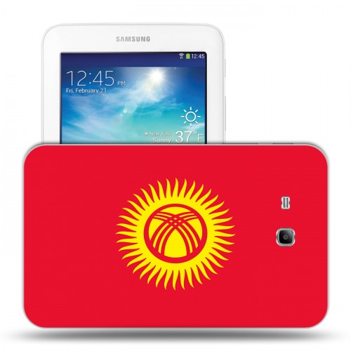Дизайнерский силиконовый чехол для Samsung Galaxy Tab 3 Lite флаг Киргизии