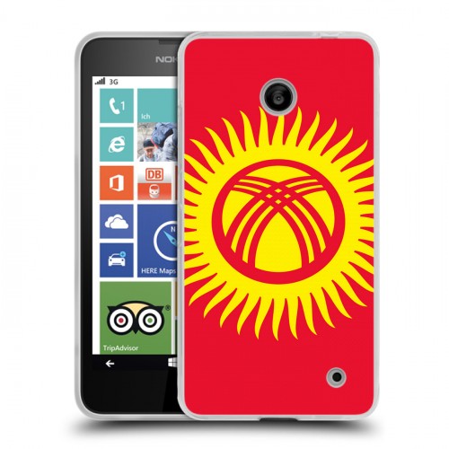 Дизайнерский пластиковый чехол для Nokia Lumia 630/635 флаг Киргизии