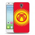 Дизайнерский пластиковый чехол для Alcatel One Touch Idol 2 S флаг Киргизии