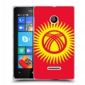 Дизайнерский пластиковый чехол для Microsoft Lumia 435 флаг Киргизии