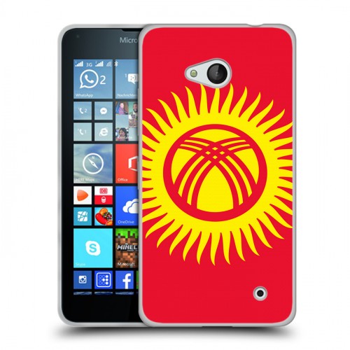 Дизайнерский пластиковый чехол для Microsoft Lumia 640 флаг Киргизии