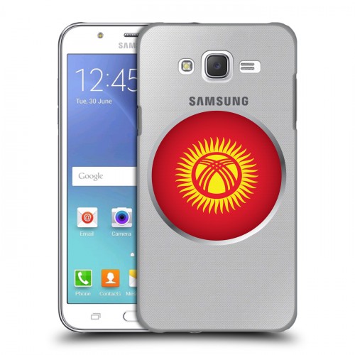 Полупрозрачный дизайнерский пластиковый чехол для Samsung Galaxy J5 флаг Киргизии