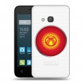 Полупрозрачный дизайнерский пластиковый чехол для Alcatel One Touch Pixi 4 (4) флаг Киргизии