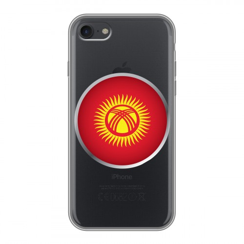 Полупрозрачный дизайнерский силиконовый чехол для Iphone 7 флаг Киргизии