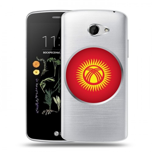 Полупрозрачный дизайнерский пластиковый чехол для LG K5 флаг Киргизии