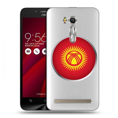 Полупрозрачный дизайнерский пластиковый чехол для ASUS Zenfone Go 5.5 флаг Киргизии
