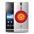 Полупрозрачный дизайнерский пластиковый чехол для Sony Xperia S флаг Киргизии