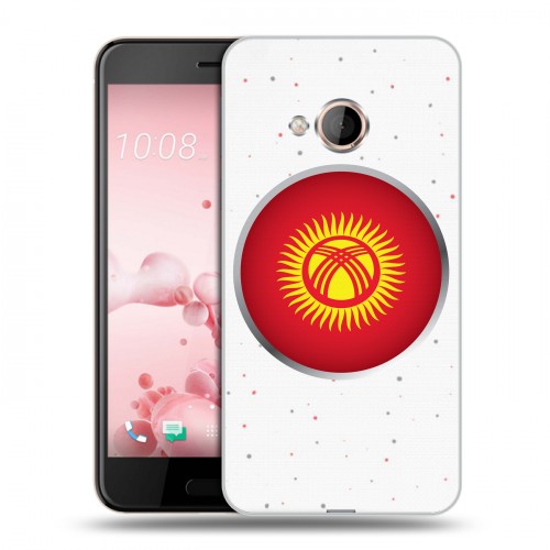 Полупрозрачный дизайнерский пластиковый чехол для HTC U Play флаг Киргизии