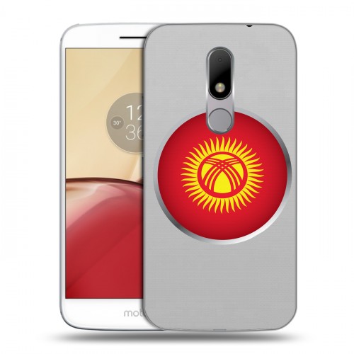 Полупрозрачный дизайнерский пластиковый чехол для Lenovo Moto M флаг Киргизии