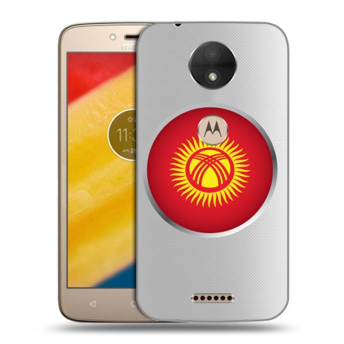 Полупрозрачный дизайнерский пластиковый чехол для Motorola Moto C флаг Киргизии