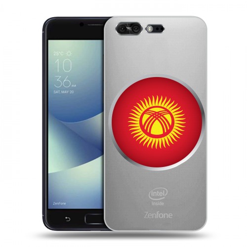 Полупрозрачный дизайнерский силиконовый чехол для ASUS ZenFone 4 Pro флаг Киргизии