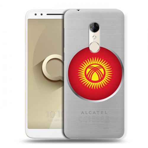 Полупрозрачный дизайнерский пластиковый чехол для Alcatel 3 флаг Киргизии
