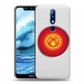 Полупрозрачный дизайнерский пластиковый чехол для Nokia 5.1 Plus флаг Киргизии