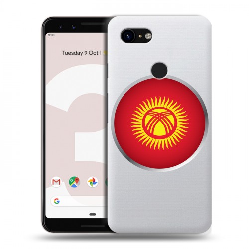 Полупрозрачный дизайнерский пластиковый чехол для Google Pixel 3 флаг Киргизии