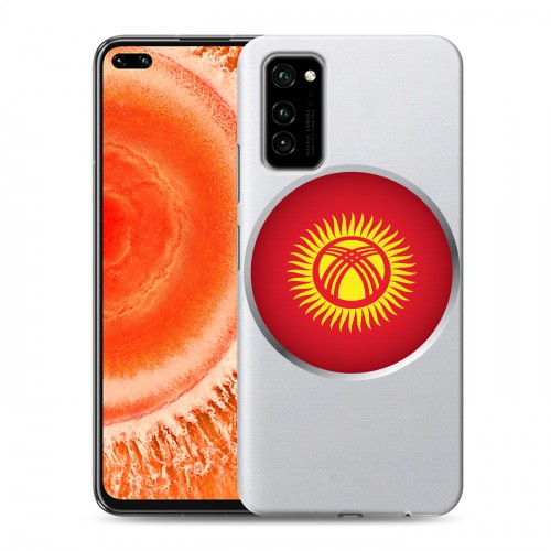 Полупрозрачный дизайнерский пластиковый чехол для Huawei Honor View 30 Pro флаг Киргизии
