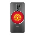 Полупрозрачный дизайнерский пластиковый чехол для Xiaomi RedMi 9 флаг Киргизии