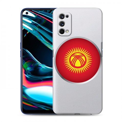 Полупрозрачный дизайнерский силиконовый с усиленными углами чехол для Realme 7 Pro флаг Киргизии