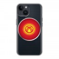 Полупрозрачный дизайнерский пластиковый чехол для Iphone 14 флаг Киргизии