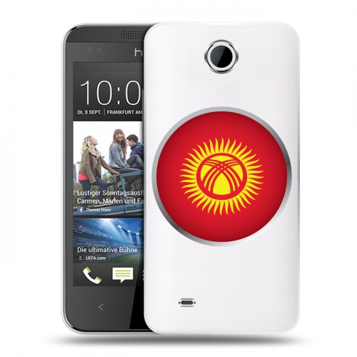 Полупрозрачный дизайнерский силиконовый чехол для HTC Desire 300 флаг Киргизии