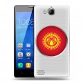 Полупрозрачный дизайнерский пластиковый чехол для Huawei Honor 3c флаг Киргизии