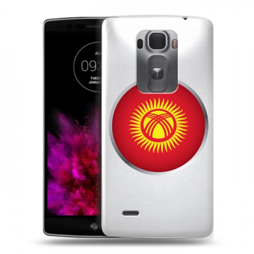 Полупрозрачный дизайнерский пластиковый чехол для LG G Flex 2 флаг Киргизии