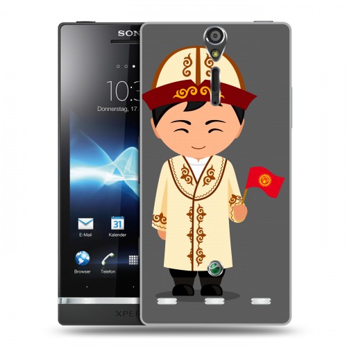 Дизайнерский пластиковый чехол для Sony Xperia S флаг Киргизии