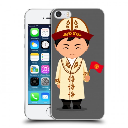 Дизайнерский пластиковый чехол для Iphone 5s флаг Киргизии