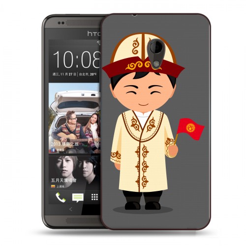 Дизайнерский пластиковый чехол для HTC Desire 700 флаг Киргизии