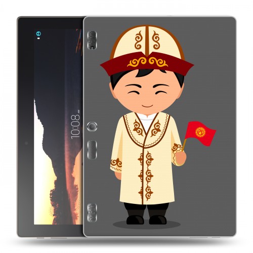Дизайнерский силиконовый чехол для Lenovo Tab 2 A10 флаг Киргизии