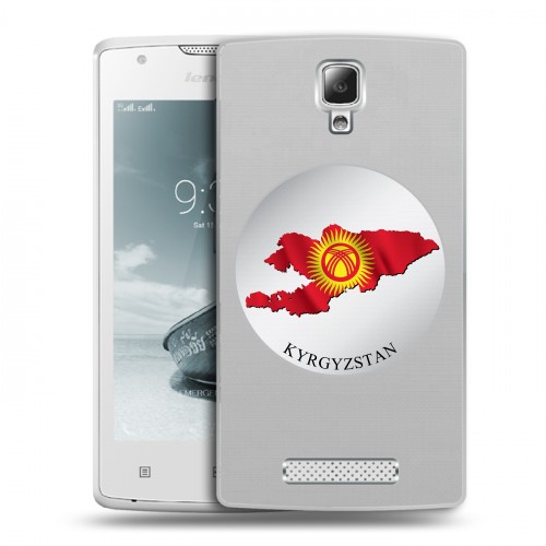 Полупрозрачный дизайнерский пластиковый чехол для Lenovo A1000 флаг Киргизии