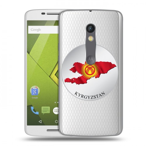 Полупрозрачный дизайнерский пластиковый чехол для Lenovo Moto X Play флаг Киргизии