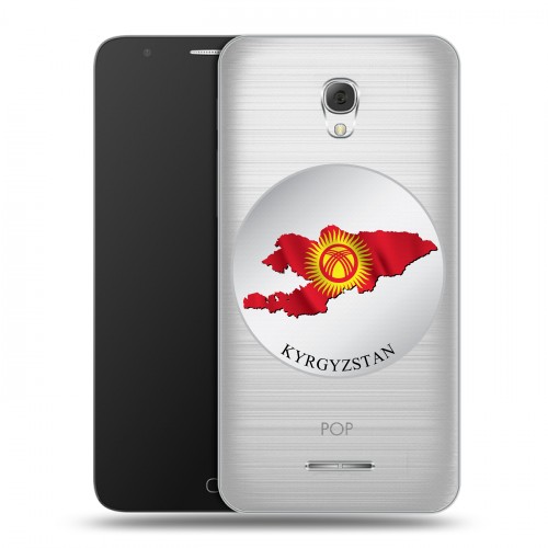 Полупрозрачный дизайнерский пластиковый чехол для Alcatel Pop 4 Plus флаг Киргизии