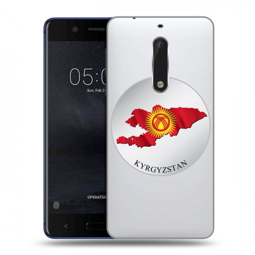 Полупрозрачный дизайнерский пластиковый чехол для Nokia 5 флаг Киргизии