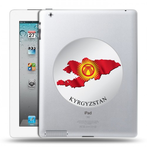 Полупрозрачный дизайнерский пластиковый чехол для Ipad 2/3/4 флаг Киргизии