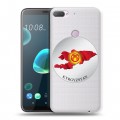 Полупрозрачный дизайнерский пластиковый чехол для HTC Desire 12 Plus флаг Киргизии
