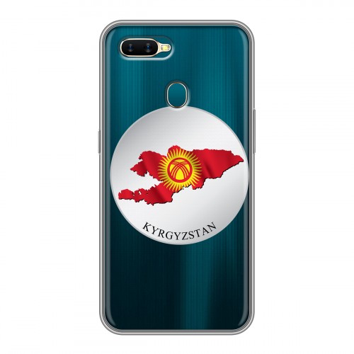 Полупрозрачный дизайнерский пластиковый чехол для OPPO AX7 флаг Киргизии