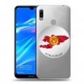 Полупрозрачный дизайнерский пластиковый чехол для Huawei Y6 (2019) флаг Киргизии