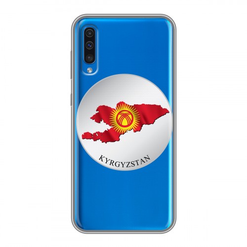 Полупрозрачный дизайнерский силиконовый чехол для Samsung Galaxy A50 флаг Киргизии