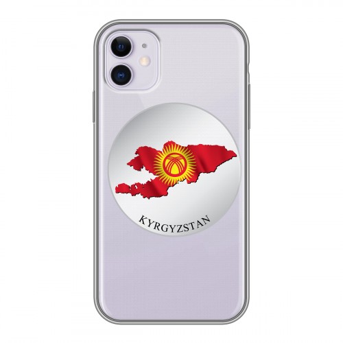 Полупрозрачный дизайнерский пластиковый чехол для Iphone 11 флаг Киргизии