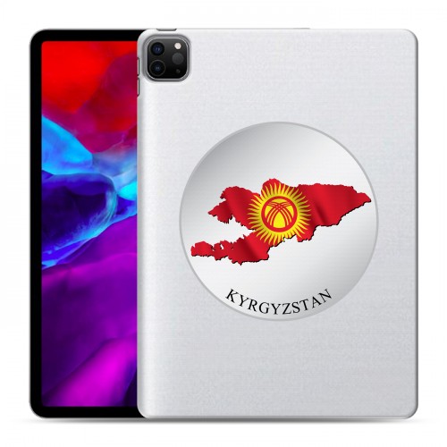 Полупрозрачный дизайнерский силиконовый с усиленными углами чехол для Ipad Pro 11 (2020) флаг Киргизии