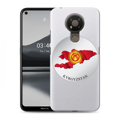 Полупрозрачный дизайнерский пластиковый чехол для Nokia 3.4 флаг Киргизии