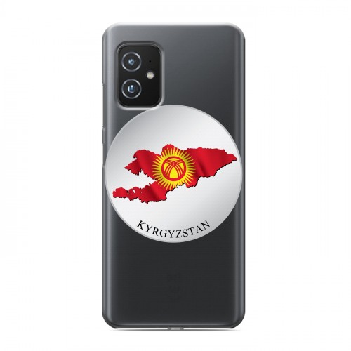 Полупрозрачный дизайнерский пластиковый чехол для ASUS ZenFone 8 флаг Киргизии
