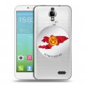 Полупрозрачный дизайнерский силиконовый чехол для Alcatel One Touch Idol флаг Киргизии