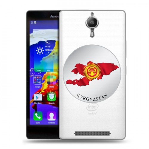 Полупрозрачный дизайнерский пластиковый чехол для Lenovo P90 флаг Киргизии