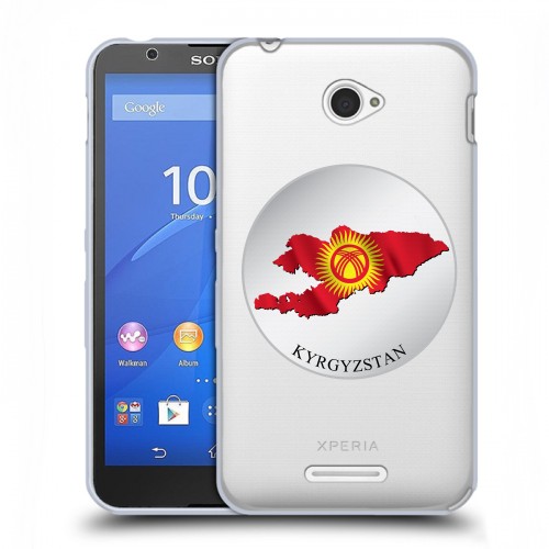Полупрозрачный дизайнерский пластиковый чехол для Sony Xperia E4 флаг Киргизии