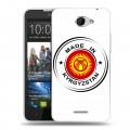 Полупрозрачный дизайнерский пластиковый чехол для HTC Desire 516 флаг Киргизии